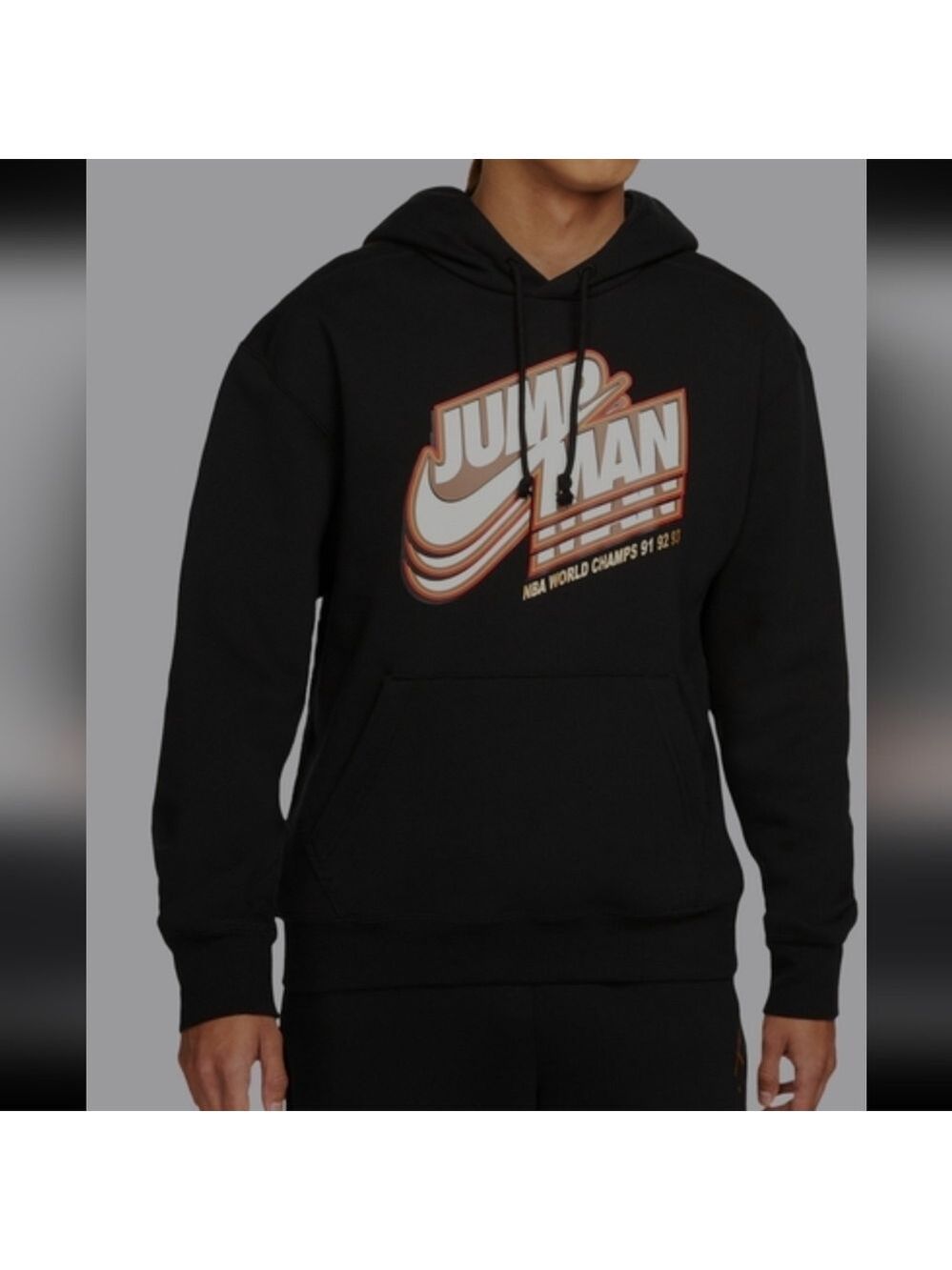 Nike Men's Air Jordan Jumpman Logo Pullover Hoodie Black Medium like new